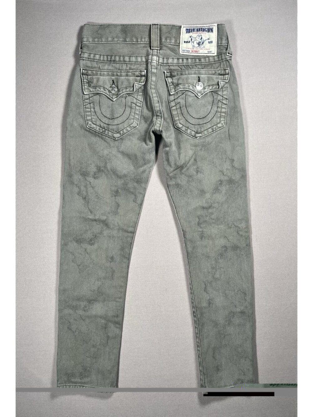 True Religion Skinny Flap Pockets Green Tie Dye Pants - Men Size 29 X 30